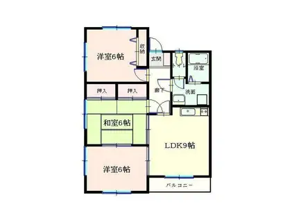 ピュアハイツ(3LDK/2階)の間取り写真