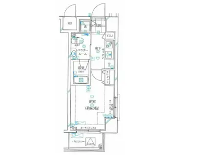 ガリシア浜松町(1K/10階)の間取り写真