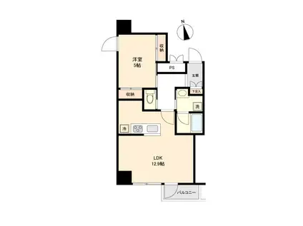 メゾンドゥ二コラ大井(1LDK/8階)の間取り写真