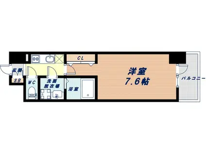 エスリード中之島クロスゲート(1K/7階)の間取り写真