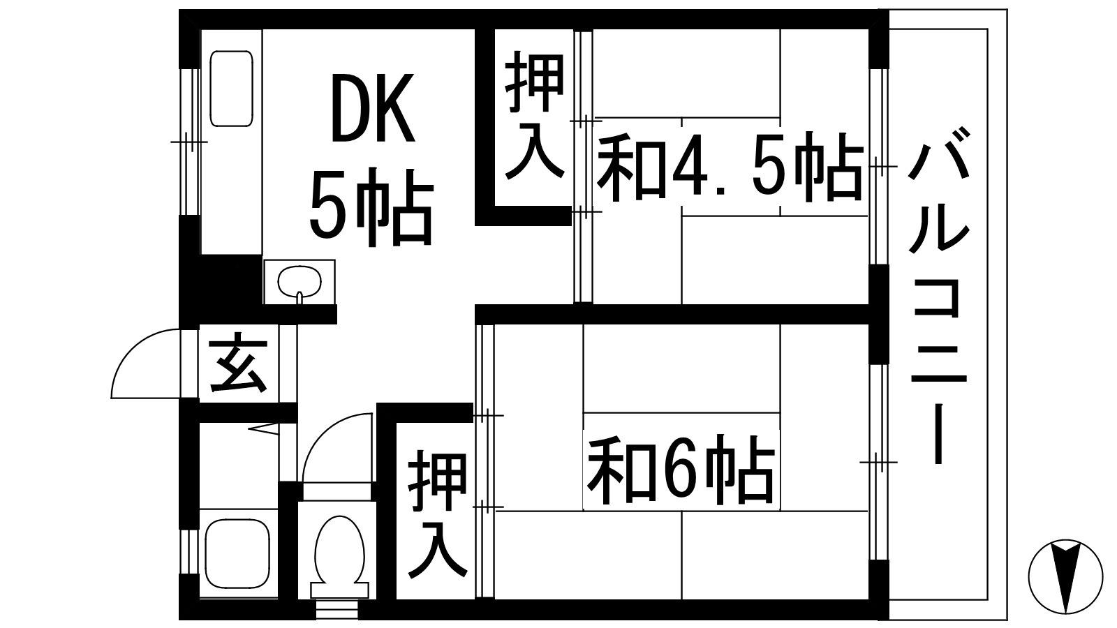 大久保マンション(2DK/4階)の間取り写真