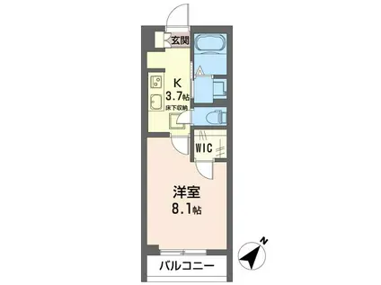 グランクラス潮見ST(1K/1階)の間取り写真