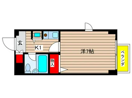 ラメール植田(1K/3階)の間取り写真