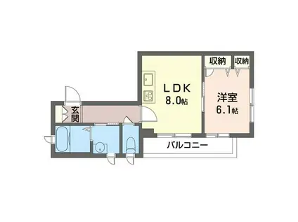ティアーズメゾン(1K/1階)の間取り写真