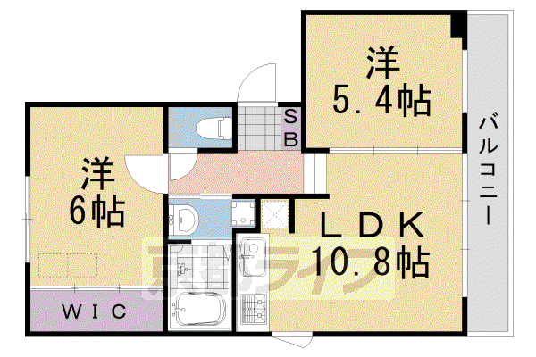 ルネスブリオ(2LDK/3階)の間取り写真