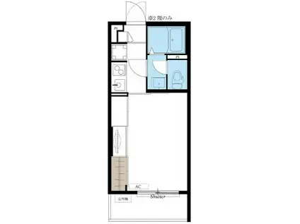 リブリ・旭ヶ丘(1K/1階)の間取り写真