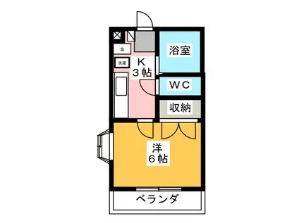イリヤウ ヴィル(1K/3階)の間取り写真