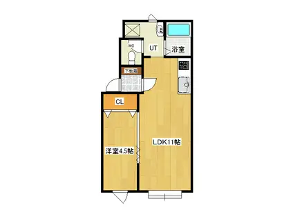 ROBINSONせの(1LDK/1階)の間取り写真