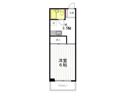 イーストヴィレッジマンション(1K/5階)の間取り写真