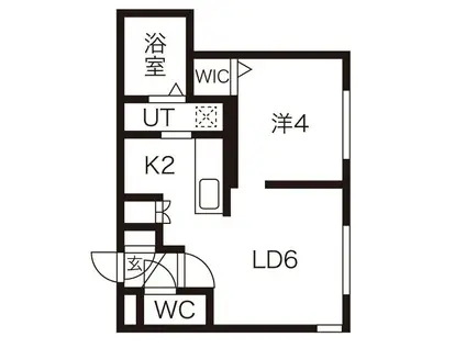 グランド山の手(1LDK/3階)の間取り写真