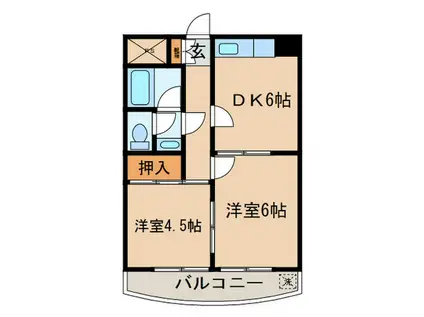 セレクト32(2DK/2階)の間取り写真