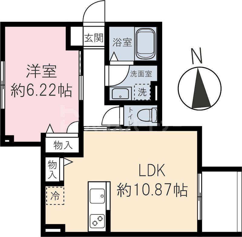 ハニーテラス(1LDK/1階)の間取り写真