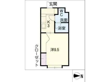 フリーライフ翔V(1K/4階)の間取り写真