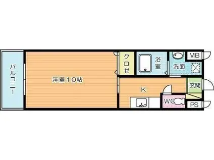 フォレスト片野(1K/4階)の間取り写真