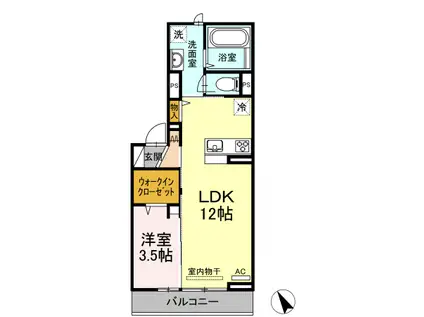 アルベロ(1LDK/2階)の間取り写真