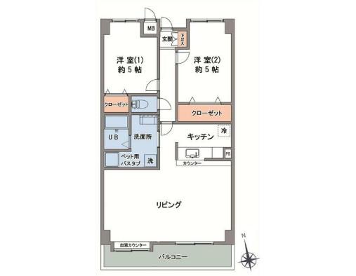 第3エスケービル(2LDK/8階)の間取り写真