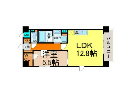 カーサ ミツクラ(1LDK/1階)の間取り写真