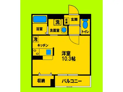 SING-エフ(ワンルーム/2階)の間取り写真