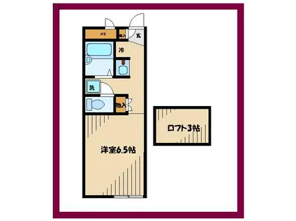 レオパレスグランドゥール(1K/2階)の間取り写真