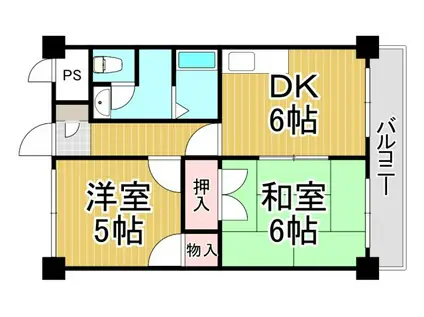 カーサ・MS(2DK/1階)の間取り写真