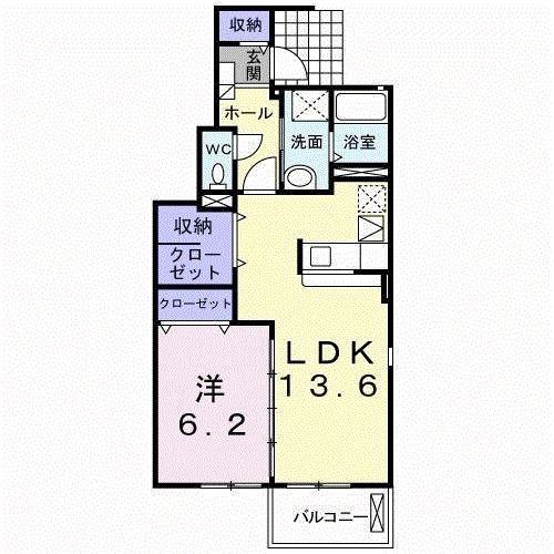 メゾン・フラン(1LDK/1階)の間取り写真