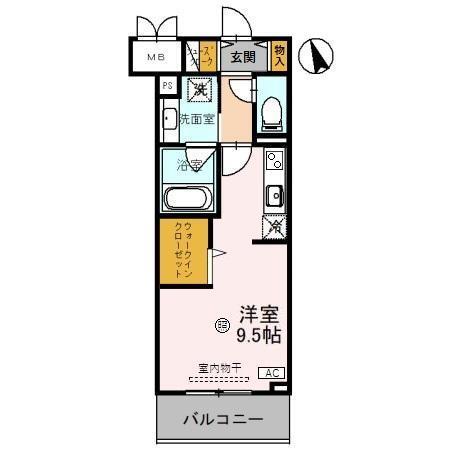 D-レジデンス椿・幸町(ワンルーム/4階)の間取り写真