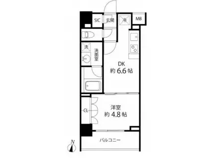 リリエンベルグ目白壱番館(1DK/7階)の間取り写真