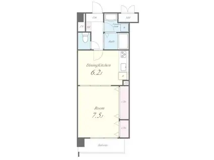 アヴァンタージュ(1DK/6階)の間取り写真