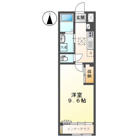 シェルルユーロピュア清輝本町(1K/1階)の間取り写真