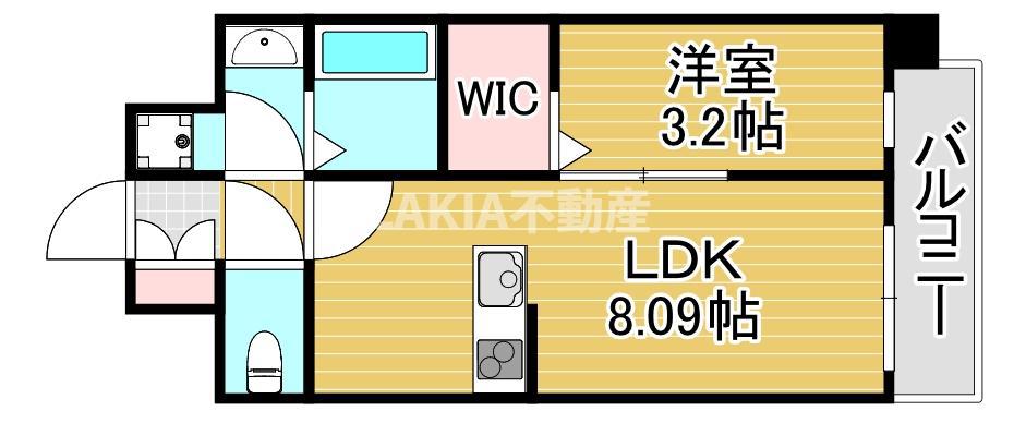 ALIVIS都島通(1LDK/8階)の間取り写真