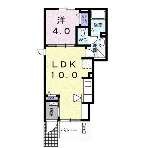 KIZUNA絆(1LDK/1階)の間取り写真