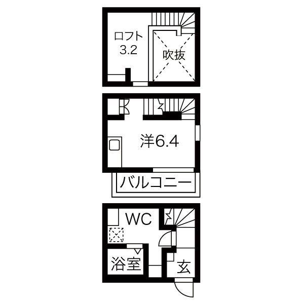 LUMINA大同(1K/1階)の間取り写真