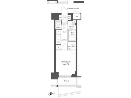 ブランシエスタ東陽町(1K/7階)の間取り写真