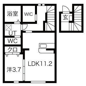 シャルマン・寒河江(1LDK/2階)の間取り写真