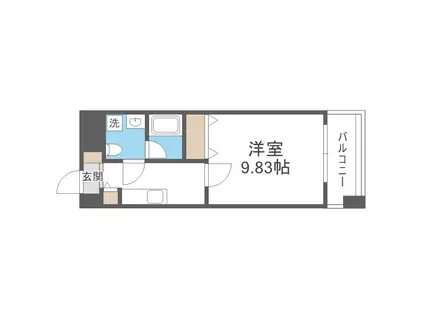 モンサンミッシェル北浜(1K/10階)の間取り写真