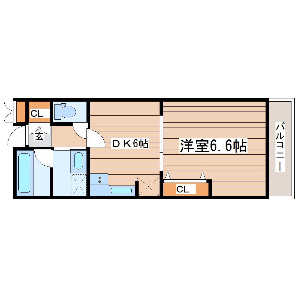 ロータス仙台中央(1DK/10階)の間取り写真