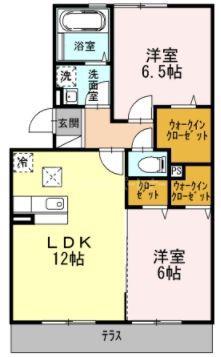 ボヌール・T(2LDK/2階)の間取り写真