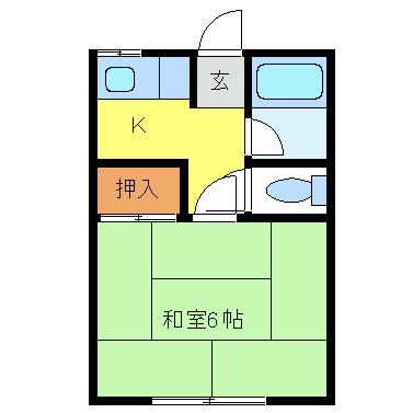 フォーブル百瀬(1K/2階)の間取り写真