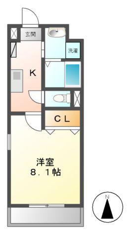 S-FORT浄心(1K/5階)の間取り写真