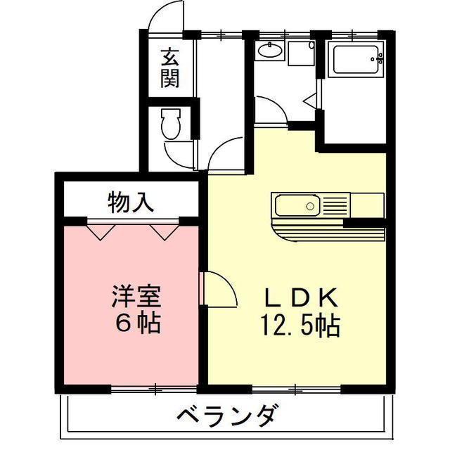 コーポ大福(1LDK/2階)の間取り写真