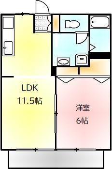 SHINY VALLEY(1LDK/1階)の間取り写真