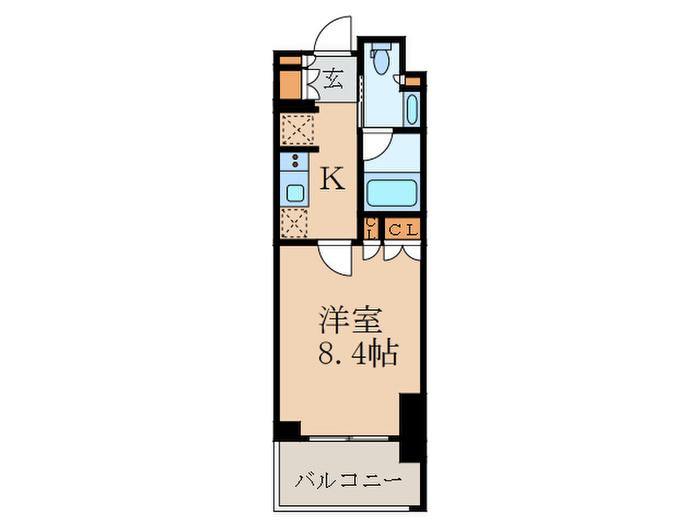 レジディア中落合B棟(1K/4階)の間取り写真