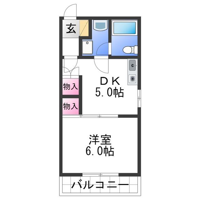 シティアーク北新(1DK/5階)の間取り写真