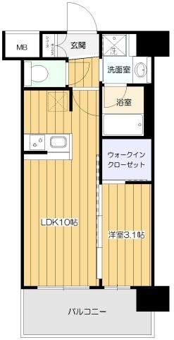 アーバングランデ新大阪(1LDK/4階)の間取り写真
