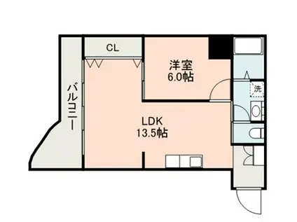 小畑ビル(1LDK/2階)の間取り写真