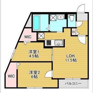 DORMIRE新札幌(2LDK/3階)の間取り写真