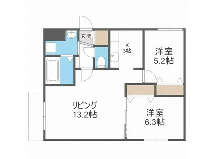 CITY RESIDENCE環状通東(1LDK/4階)の間取り写真