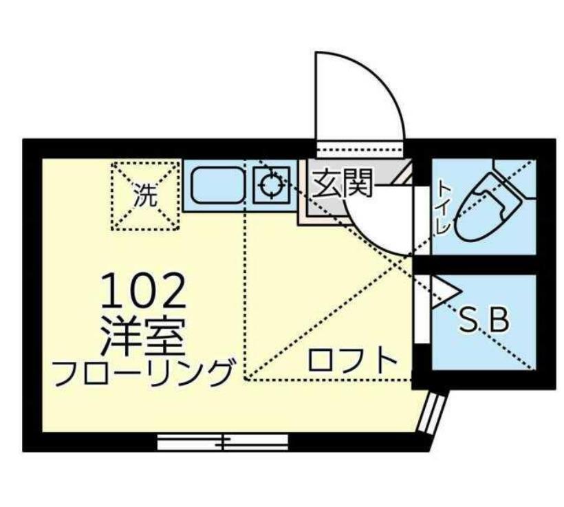 ユナイト江川マークトウェイン(ワンルーム/1階)の間取り写真