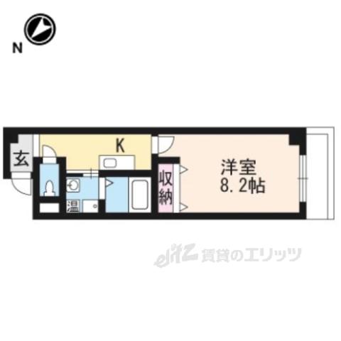 ドミール・ときめき坂(1K/1階)の間取り写真