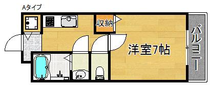 ペアコート泉佐野A・B(1K/1階)の間取り写真